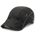 Atmungsaktive Herren Sportkappe in Schwarz mit Mesh und reflektierenden Streifen - Verstellbar / Schwarz