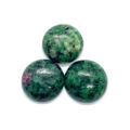 Polished round cabochon Ruby in Zoisite natural stone beads for DIY jewelry making - Ruby Zoisite