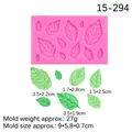 Molde de silicona rosa para hojas de fondant y resina, con varios tamaños y formas de hojas - Estilo Hoja (15-294 Rosa)