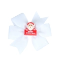 Fermaglio per capelli bianco natalizio con ciondolo Babbo Natale e scritta Merry Christmas - 3# Babbo Natale Bianco