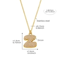 Gold stainless steel letter Z pendant necklace with white zircons for women - Rp017-z Letter Gold Necklace 40+5cm