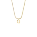 Detail of 18K gold-plated stainless steel snake chain with a capital G letter pendant - Style G