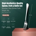 Polished silver 304 stainless steel dinner fork with 20.7cm length and 40g weight - No.1 Dinner Fork