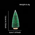 Miniature sisal Christmas tree with snow effect on wooden base and size annotations - No Packaging / 12CM Grass Green