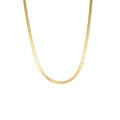 Collier minimaliste à chaîne en os de serpent en acier inoxydable plaqué or 18 carats - Or 3mm Chaîne Serpent Plate 40+5cm