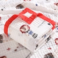 Cotton gauze baby blanket with circus lion prints and bright red piping edge - 6-Layer Wide Edge 110*110cm / Lion Circus