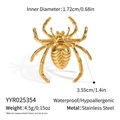 Detailed size chart of a golden spider ring in stainless steel with measurements - Spider Open Ring (YYR025354)