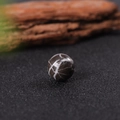 16mm round natural agate stone bead with white marble veins and a polished finish - Coffee Zebra Jasper