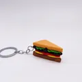 Creative realistic sandwich food keychain with layered lettuce and tomato details - Sandwich/Taco