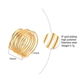 Polished gold multi-layer stainless steel ring with 14mm width and 1mm thick lines - US Size 6 / R-538 (14mm Wide) / Gold