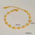 Minimalist 18K gold plated titanium heart link bracelet with LOVE engraving for women - C-1-9 LOVE Heart Engraved Chain