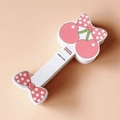 White cherry bow jewelry card holder with pink polka dots for hair accessories - Large Cherry - 4.9*9.2cm