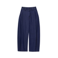 Jean large pour femme bleu foncé avec coupe à taille haute et style denim décontracté - Pantalon large en jean