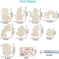 DIY Christmas wooden craft set featuring Santa and snowman shapes with size dimensions - 10Pcs Ghost Hand Kit