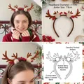 Christmas reindeer antler headband with festive red berries and plush scarf set - Style 7: Brown Antlers with Pomegranate Berries