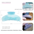 Pinza para el pelo grande de acrílico mármol azul para mujer accesorio elegante - Azul Fotocromático