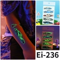 Luminous waterproof racing car tattoo stickers model Ei-236 for kids glowing in dark - Ei-236 (Cool Racing)