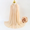 Light beige pearl chiffon scarf for women shown on a professional mannequin - Light Beige