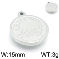 Polished stainless steel Capricorn zodiac pendant with Ambitious engraving on back - Capricorn / Steel