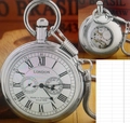 Silver double cover mechanical pocket watch with Roman numerals and white dial - Silver Picture Style