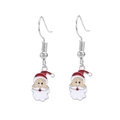 Christmas Santa Claus drop earrings with red enamel finish and silver hooks - 82. Santa Claus 4