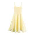 Vestido largo amarillo claro de tirantes con dobladillo irregular y fluido - XS / Amarillo claro