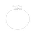 Pulsera de cadena minimalista de acero inoxidable plateado con cierre de mosquetón ajustable - Capa Única (YS35094) / Color Acero
