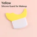 Silicone mascara shield and eyeliner stencil tool in yellow and white color finish - Short Handle / Yellow