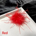 Elegant red ostrich feather brooch and hair clip for wedding party and banquet accessories - Red
