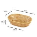 Oval handwoven imitation rattan fruit basket in light brown, size 28x20x6.5cm - Oval Yellow Medium
