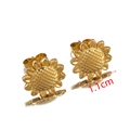 Golden sunflower stud earrings in polished finish, measuring 1.1cm in diameter - Gold