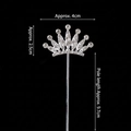 Sparkling silver crown cake topper with rhinestones and detailed metal dimensions - Alloy Rhinestone Crown No.3