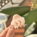 Mini molletta per capelli a zucca farfalla in rosa albicocca per uno stile versatile - Nuvola Appuntita / Tessuto Terra Bianca-Stile Nuvola
