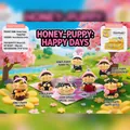 Chinese style resin puppy figurines collection for desktop decor and spring picnic scene - Bee Puppy-Whole Set