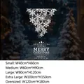 Pegatinas blancas de copos de nieve con texto Merry Christmas en cinco tamaños diferentes - Pequeño [40*60CM] / Sduv-140 [sin Adhesivo Electrostático]