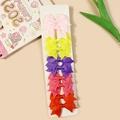 Set di 10 fermagli per capelli con fiocco in nastro grosgrain per bambine in 5 colori - Stile 15