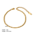 Detail view of 0.3cm gold twist chain bracelet showing 17cm length and extension - Cuban Chain Style (YYB023015)