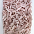 Bulk set of rose quartz crystal points showing natural pink stone hex pillars for yoga energy - Rose Quartz