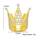 Detail view of mini gold crown showing dimensions 3.2cm height and 3.5cm diameter - Five-Point Full Diamond Gold 01