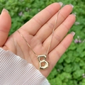 Collier lettre B bulle minimaliste plaqué or 18 carats avec finition polie - Or B