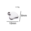 Poliertes silbernes Edelstahl-Herzanhänger-Modell, 10mm x 8mm, für DIY-Schmuckherstellung - Stahlfarbe 8x10mm Herz