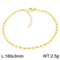 Minimalist 18k gold plated stainless steel bead chain bracelet with lobster clasp - Gold Round Bead Bracelet (KB203715-Z)