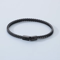 Men's titanium steel dragon bone chain bracelet with black finish and rectangular clasp - Dragon Bone Snake Chain Style (KB184577-KFC) / Black