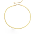 Elegante vergoldete flache Schlangenkette mit Karabinerverschluss und verstellbarer Länge - 4mm Gold 42+8cm (YX33297)