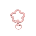 Pink flower shaped metal spring clasp hook with rotating ring for DIY accessories - Lacquer Peach