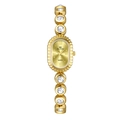 Elegant gold oval watch for women with sparkling crystal accents and metal link bracelet - Champagne Gold
