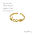Detailweergave van de 18K vergulde roestvrijstalen Love-ring inclusief afmetingen - Love (441)