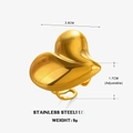Anello regolabile a forma di cuore 3D in acciaio inossidabile placcato oro 18K con misure - Anello(ZN977) / Anello a Cuore d'Oro