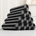 Pack de 225 bolsas de basura negras con cordón, 15 rollos, bolsas resistentes 45x50cm - 15 Rollos (225 Piezas en total) - 30 Micras