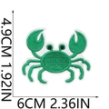 Macro view of green crab embroidered patch showing texture and precise dimension details - Green Crab Style